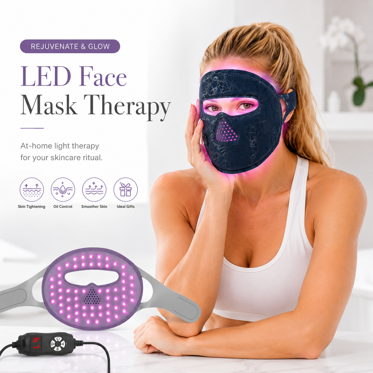 LED Red Light Therapy Face Mask,