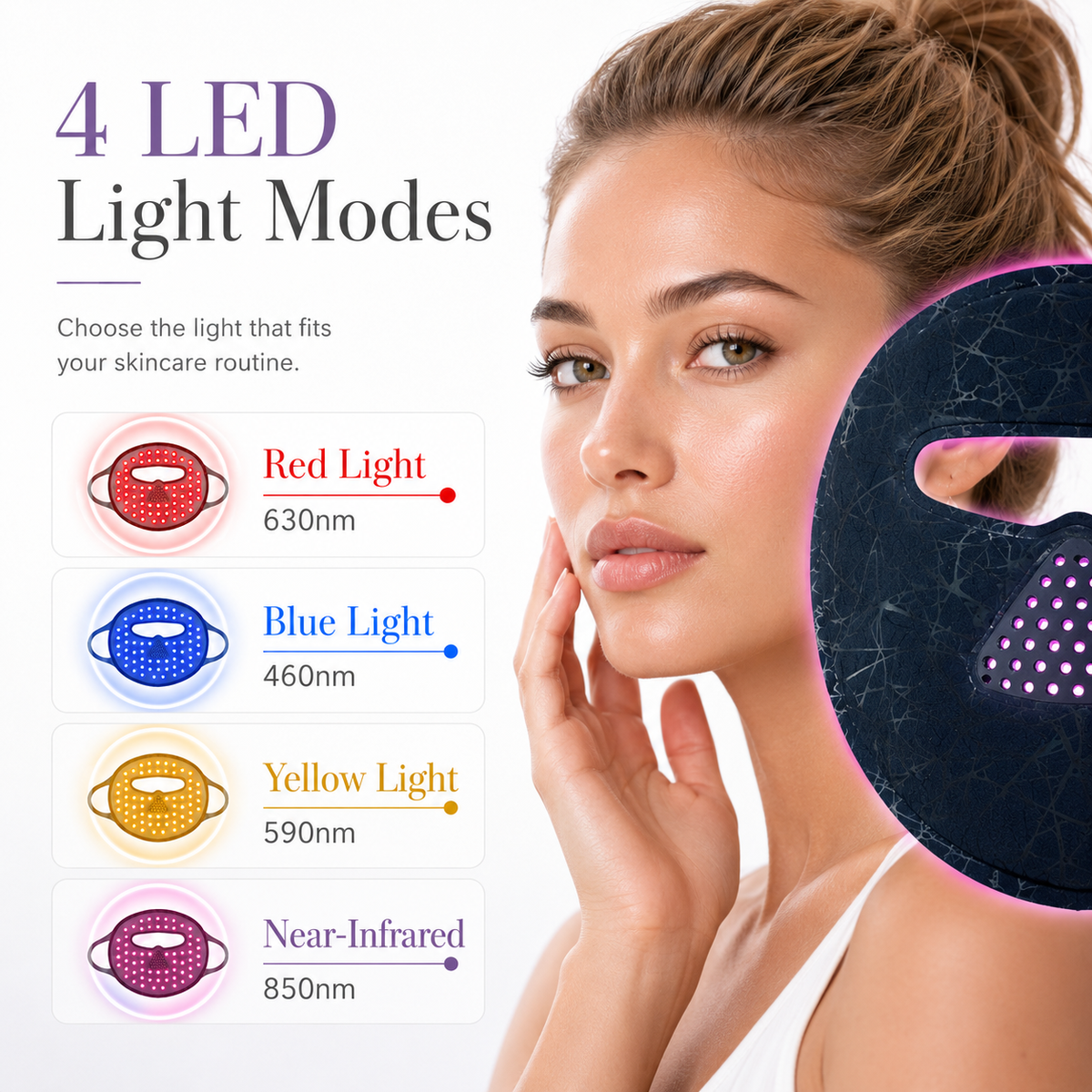 LED Red Light Therapy Face Mask,