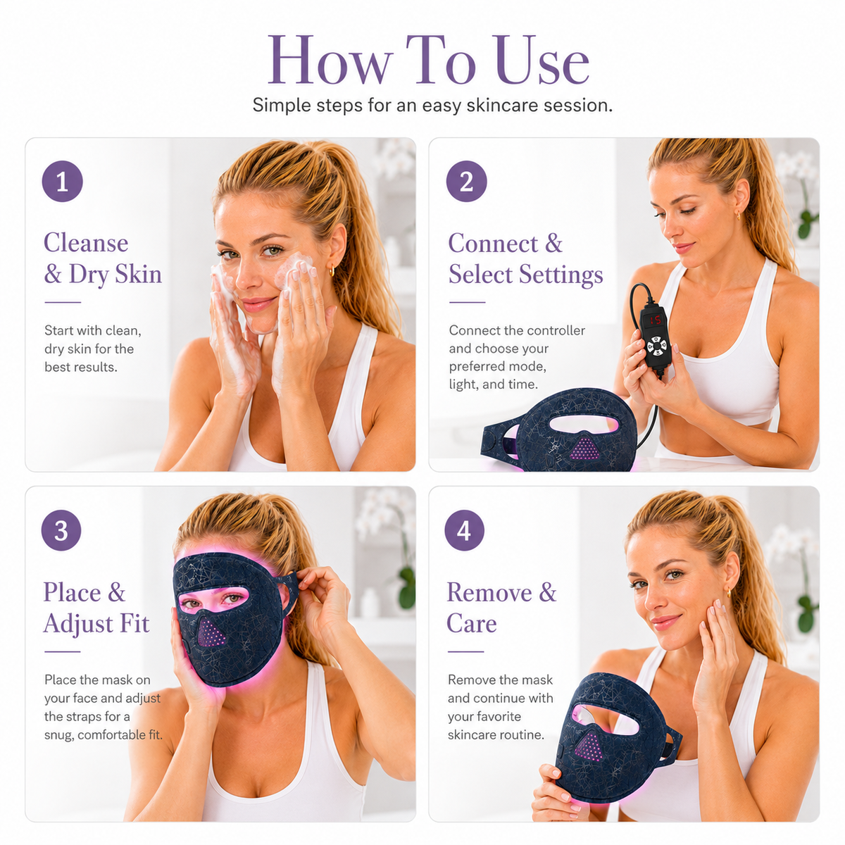 LED Red Light Therapy Face Mask,